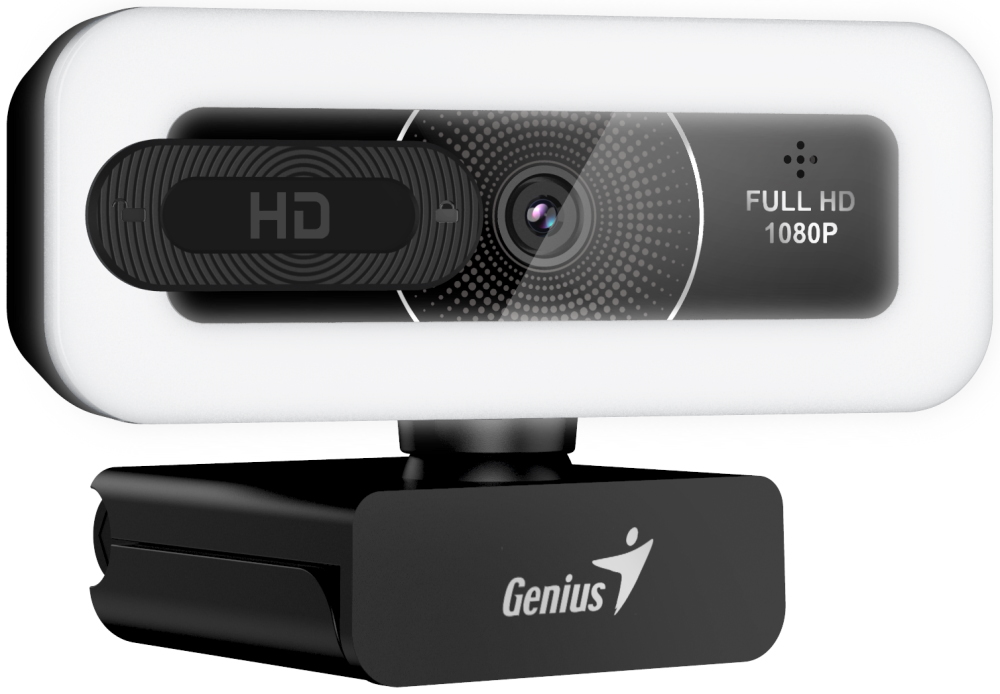 GENIUS FaceCam Light/ 2M 1080P/ LED světlo/ kryt soukromí/ USB-C/ USB/ UVC/ mikrofon/ černá